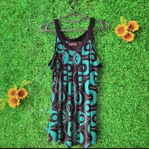 ✨Hot Tempered Stylish Black and Teal Patterned Women's Top Size M